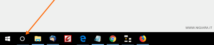 sulla barra delle applicazioni viene aggiunta l'icona della ricerca Cortana