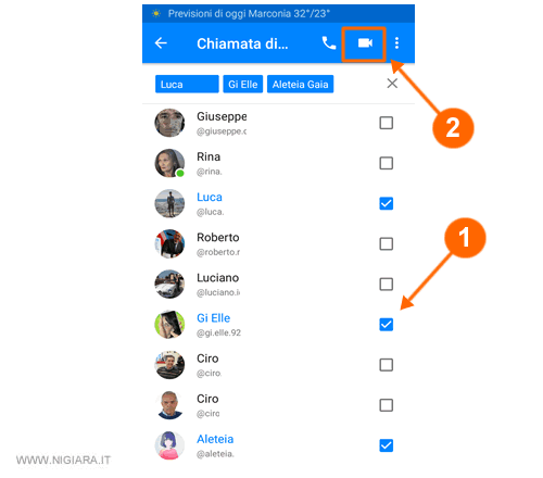 come avviare la videochiamata di gruppo su Messenger