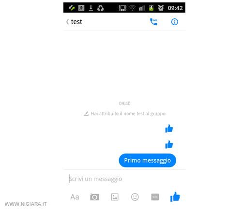 hai pubblicato il primo messaggio su Facebook Messenger