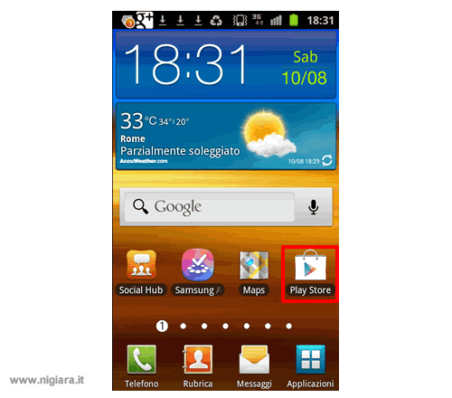 press the Google Play Store icon on your Android smartphone