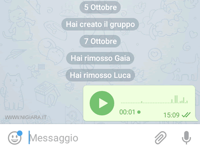 come registrare e inviare un messaggio vocale sull'app dell'instant messenger Telegram