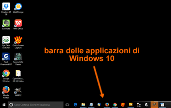 la barra delle applicazioni su Windows10