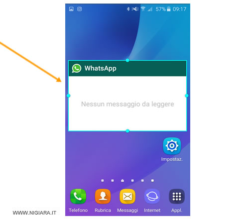 sposta e ridimensiona il widget di Whatsapp come preferisci