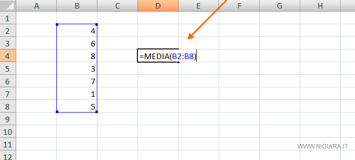 come fare la media aritmetica in Excel