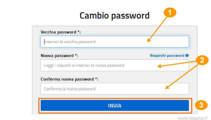 cambiare la password di accesso al servizio