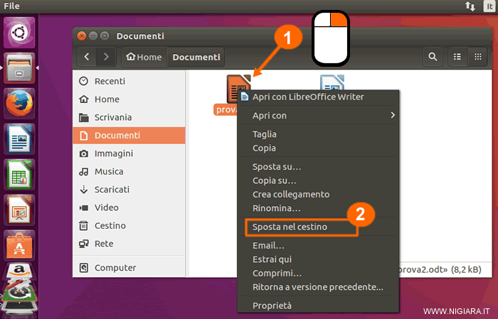 come cancellare files su Ubuntu