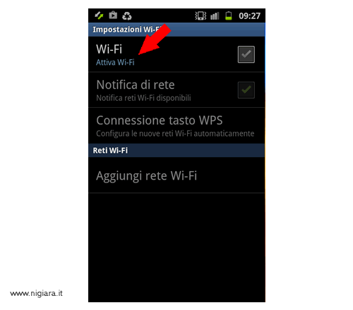 attiva il segnale Wi-Fi sul tuo smartphone