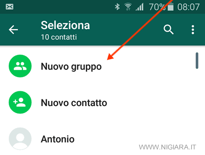 come creare un gruppo chat su Whatsapp