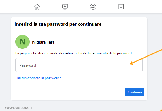 inserisci la password