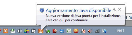 il problema delle continue notifiche di aggiornamento della nuova versione di Java