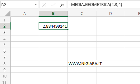 Personalmente Ubicación diversión La media geometrica su Excel | nigiara.it