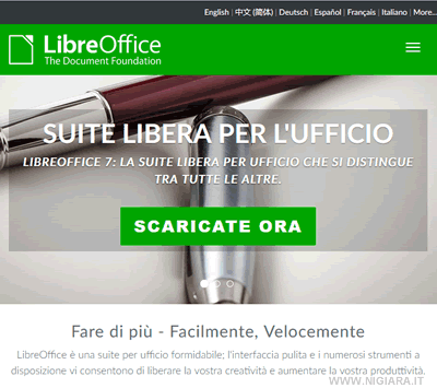 Seleziona la lingua italiana di Libre Office