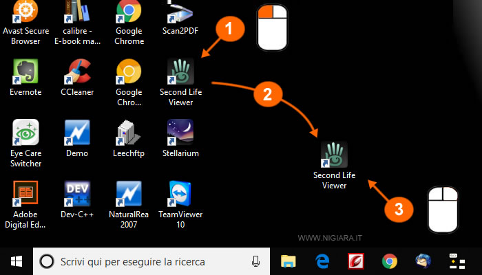come spostare le icone sul desktop di Windows