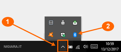 l'icona bluetooth su Windows 10