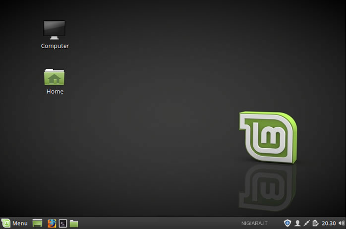 il desktop di Linux sul computer