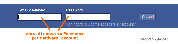 per riattivare l'account disabilitato entra di nuovo dentro Facebook con la tua login e password