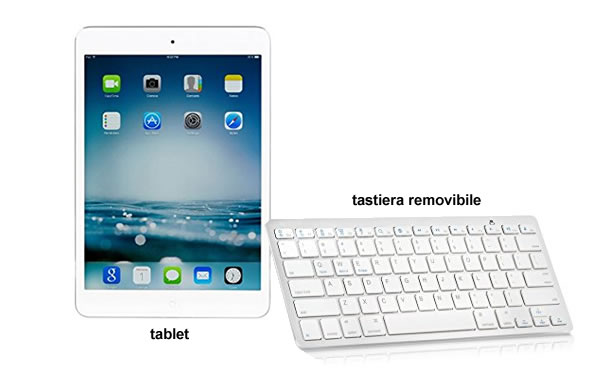 la tastiera removibile del tablet