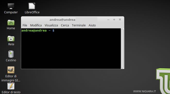 la linea di comando su Linux Mint ( esempio )
